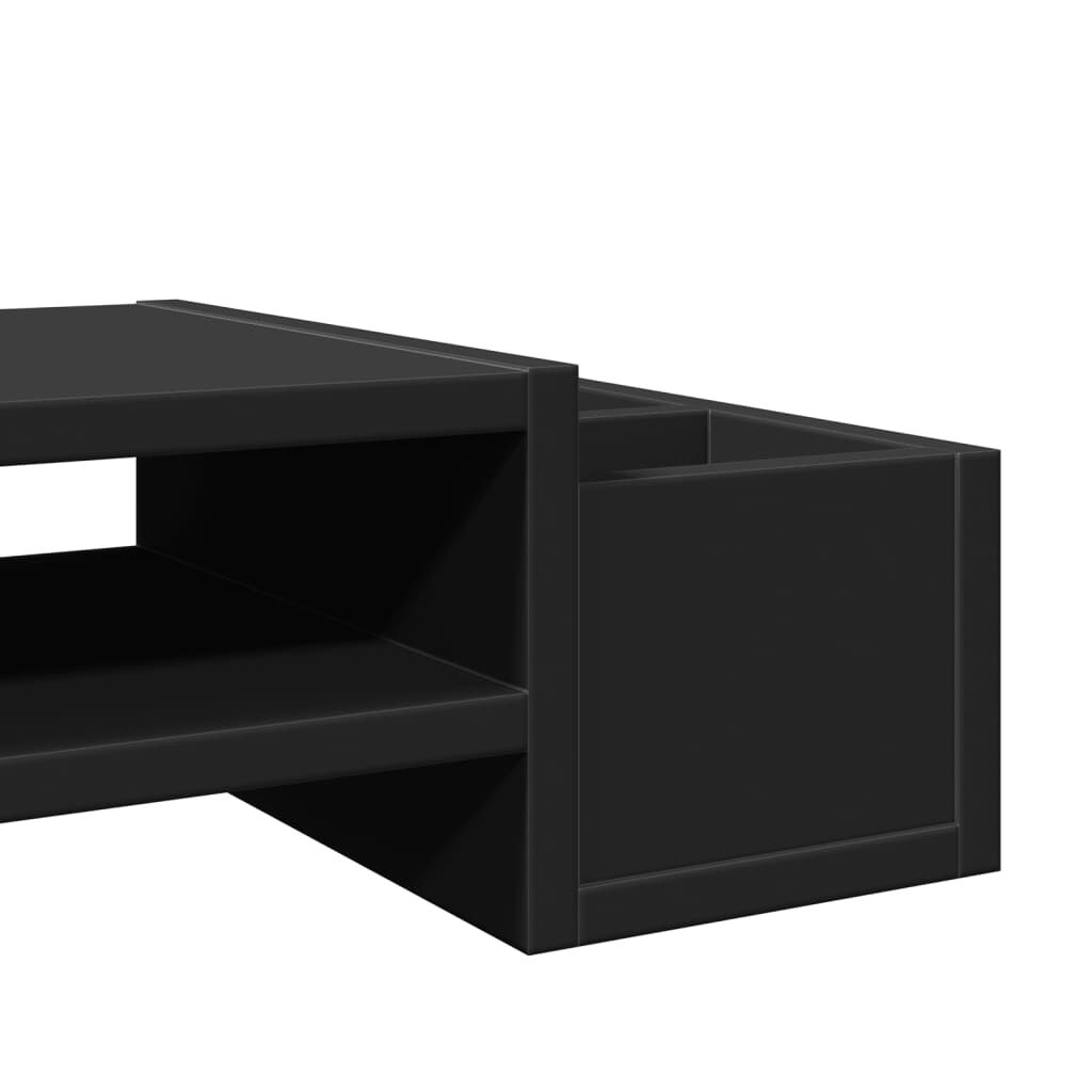 vidaXL Βάση Οθόνης με Αποθ. Μαύρο 100x27x15 εκ. από Επεξεργ. Ξύλο