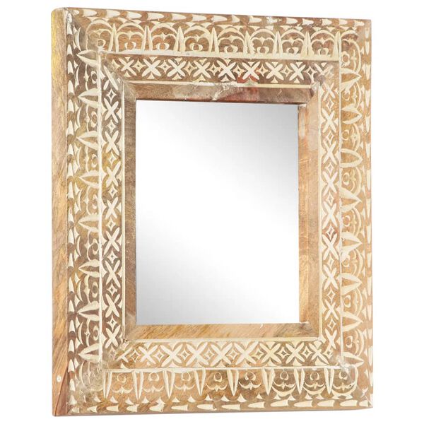 vidaXL Καθρέφτης Σκαλιστός στο Χέρι 50x50x2,6εκ. από Μασίφ Ξύλο Μάνγκο