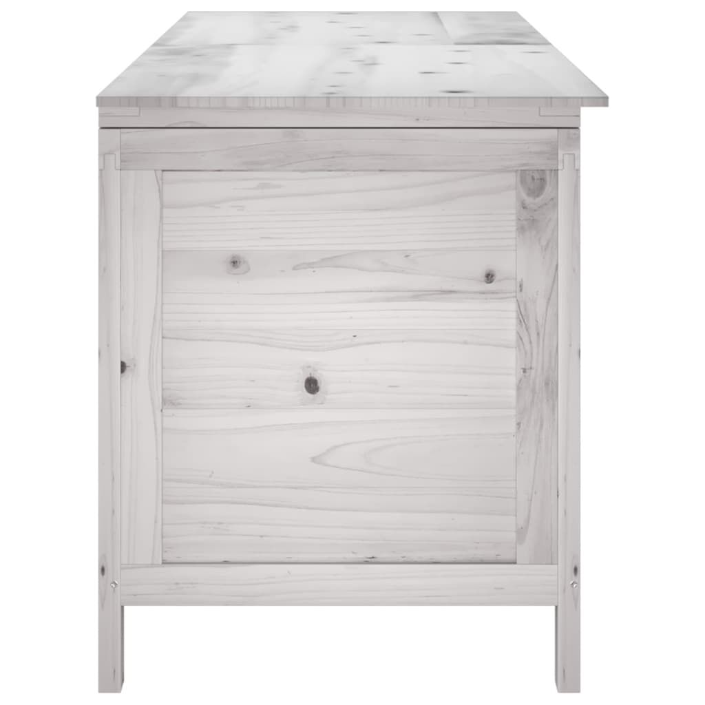 vidaXL Μπαούλο Αποθ. Κήπου Λευκό 150x50x56,5 εκ Μασίφ Ξύλο Ελάτης