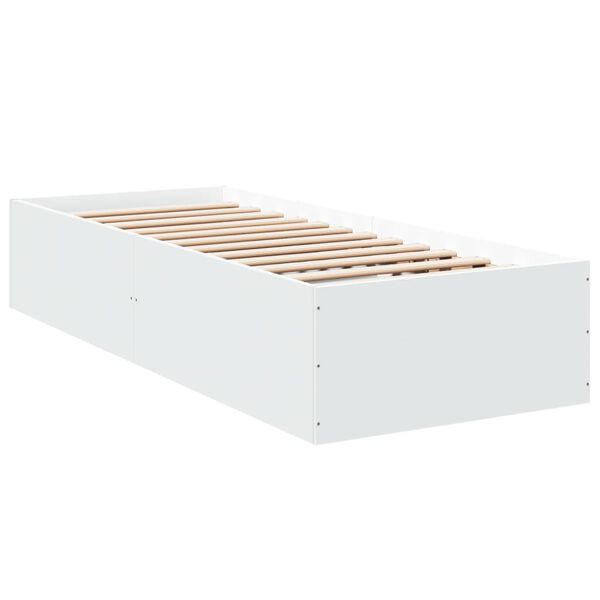 vidaXL Πλαίσιο Κρεβατιού Λευκό 75 x 190 εκ. από Επεξεργασμένο Ξύλο