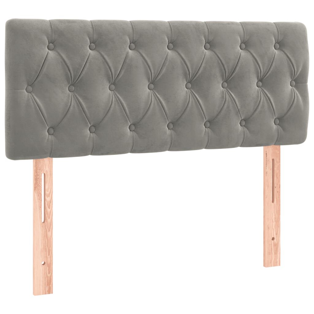 vidaXL Κρεβάτι Boxspring με Στρώμα Ανοιχτό Γκρι 120x190 εκ. Βελούδινο