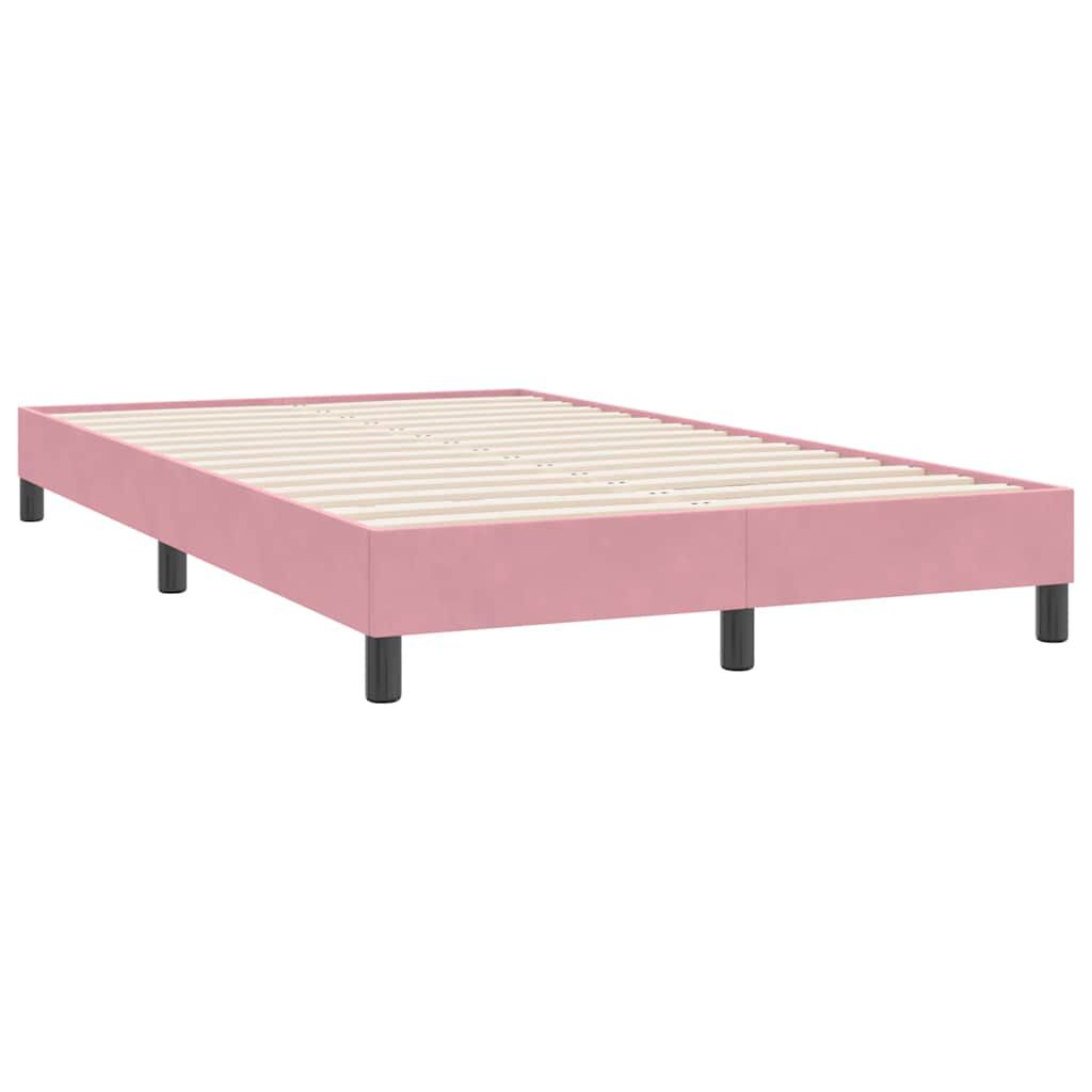 vidaXL Box Spring κρεβάτι χωρίς στρώμα ροζ 120x220 cm Βελούδινο