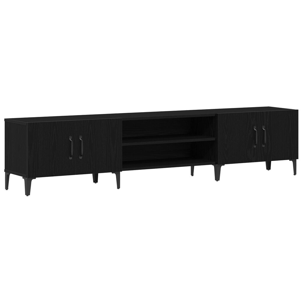 vidaXL Ντουλάπα Τηλεόρασης Μαύρο Δρυς 180x31,5x40 εκ Επεξεργασμένο Ξύλο