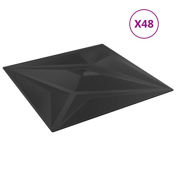 vidaXL &Pi;ά&nu;&epsilon;&lambda; &tau;&omicron;ί&chi;&omicron;&upsilon; &Alpha;&sigma;&tau;έ&rho;&iota; 48 pcs &Mu;&alpha;ύ&rho;&omicron; &Alpha;&sigma;&tau;έ&rho;&iota; 50 x 50 cm &Phi;&epsilon;&lambda;&iota;&zeta;ό&lambda; XPS