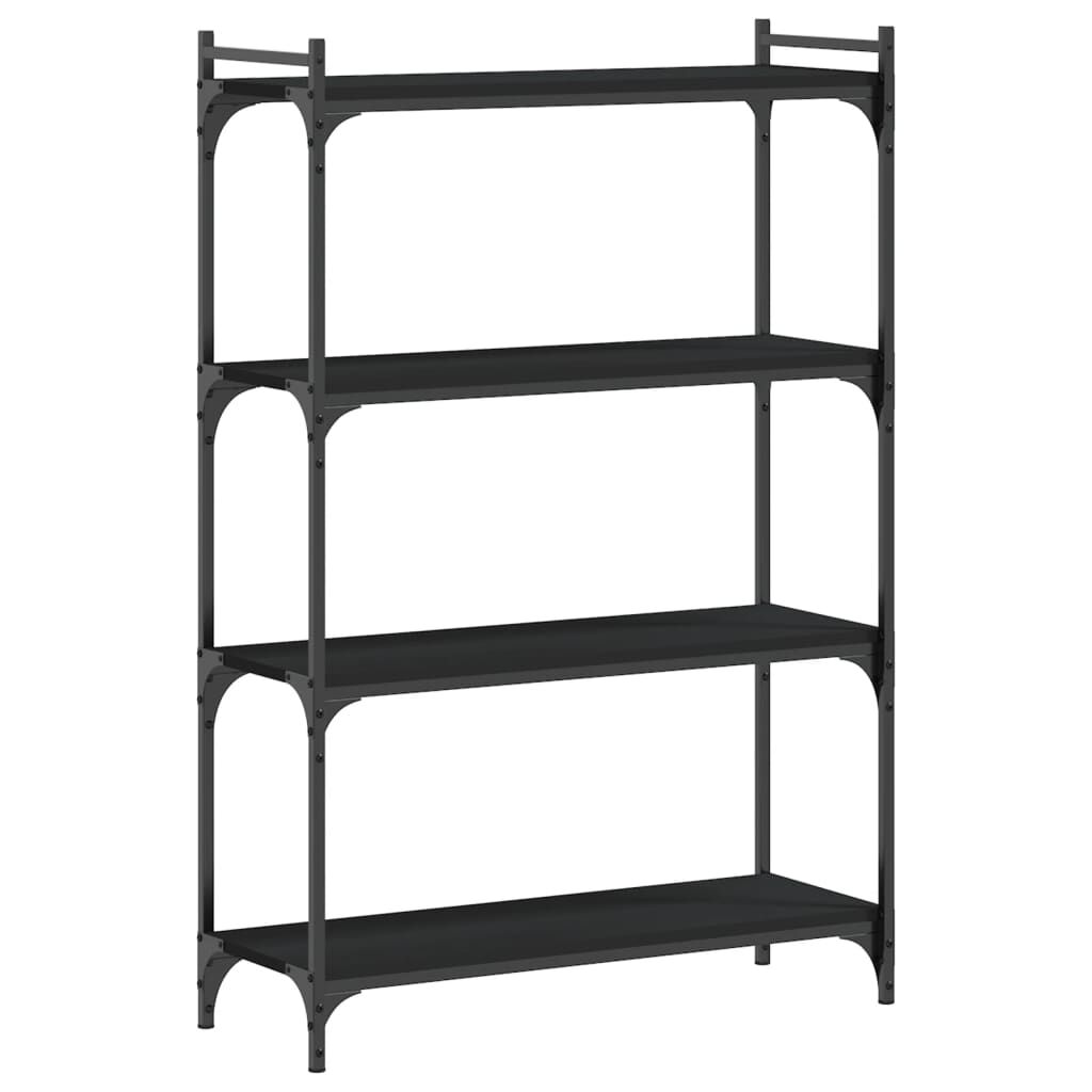 vidaXL Βιβλιοθήκη 4 Επιπέδων Μαύρη 80x30x120 εκ. Επεξεργασμένο Ξύλο