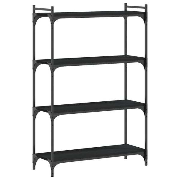 vidaXL Βιβλιοθήκη 4 Επιπέδων Μαύρη 80x30x120 εκ. Επεξεργασμένο Ξύλο