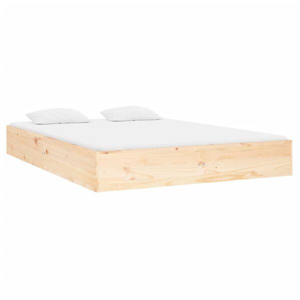 vidaXL Πλαίσιο Κρεβατιού 120 x 190 εκ. από Μασίφ Ξύλο Small Double