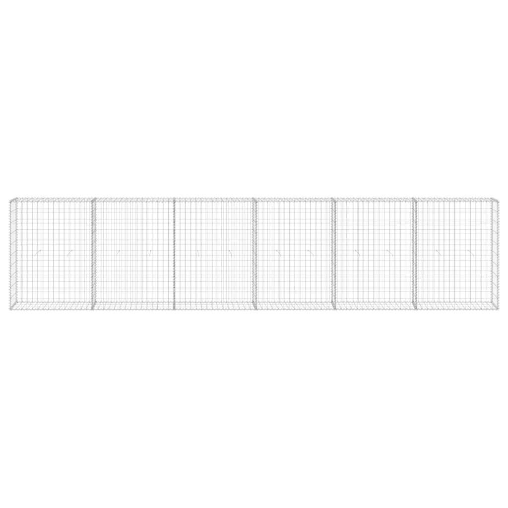 vidaXL Συρματοκιβώτιο Τοίχος 300x30x100 εκ. Γαλβαν.Χάλυβας + Καλύμματα