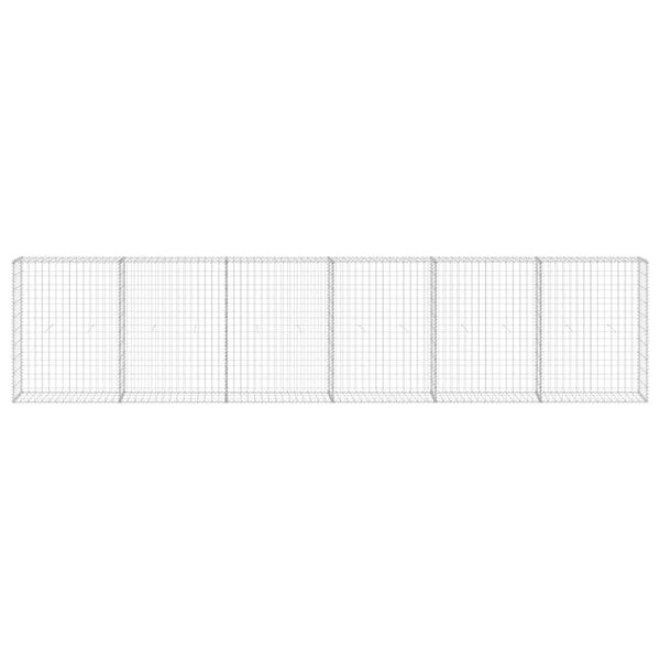 vidaXL Συρματοκιβώτιο Τοίχος 300x30x100 εκ. Γαλβαν.Χάλυβας + Καλύμματα