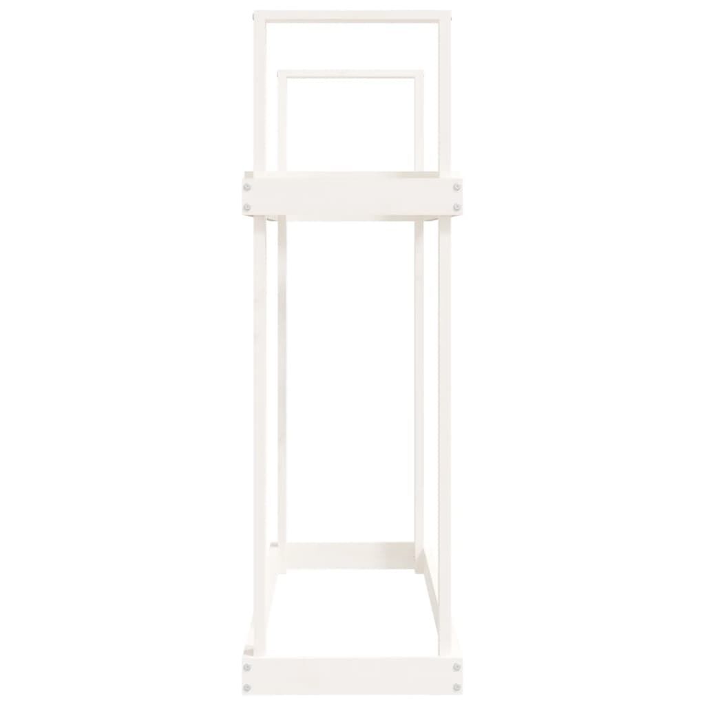 vidaXL Ραφιέρα Καυσόξυλων Λευκή 110x35x108,5 εκ. από Μασίφ Ξύλο Πεύκου