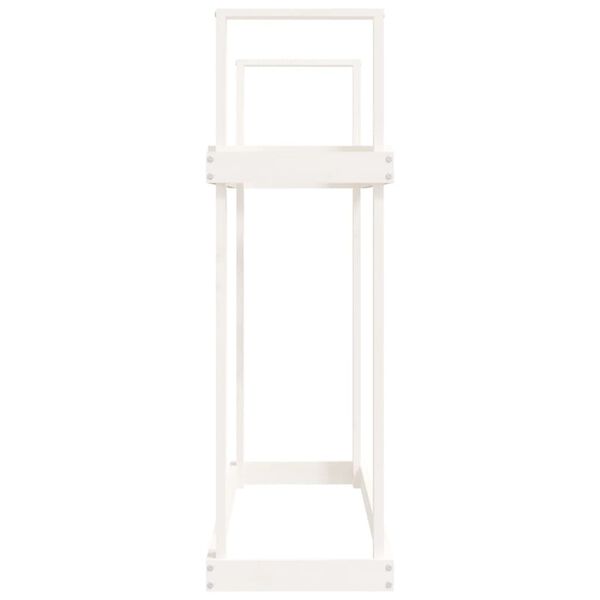 vidaXL Ραφιέρα Καυσόξυλων Λευκή 110x35x108,5 εκ. από Μασίφ Ξύλο Πεύκου
