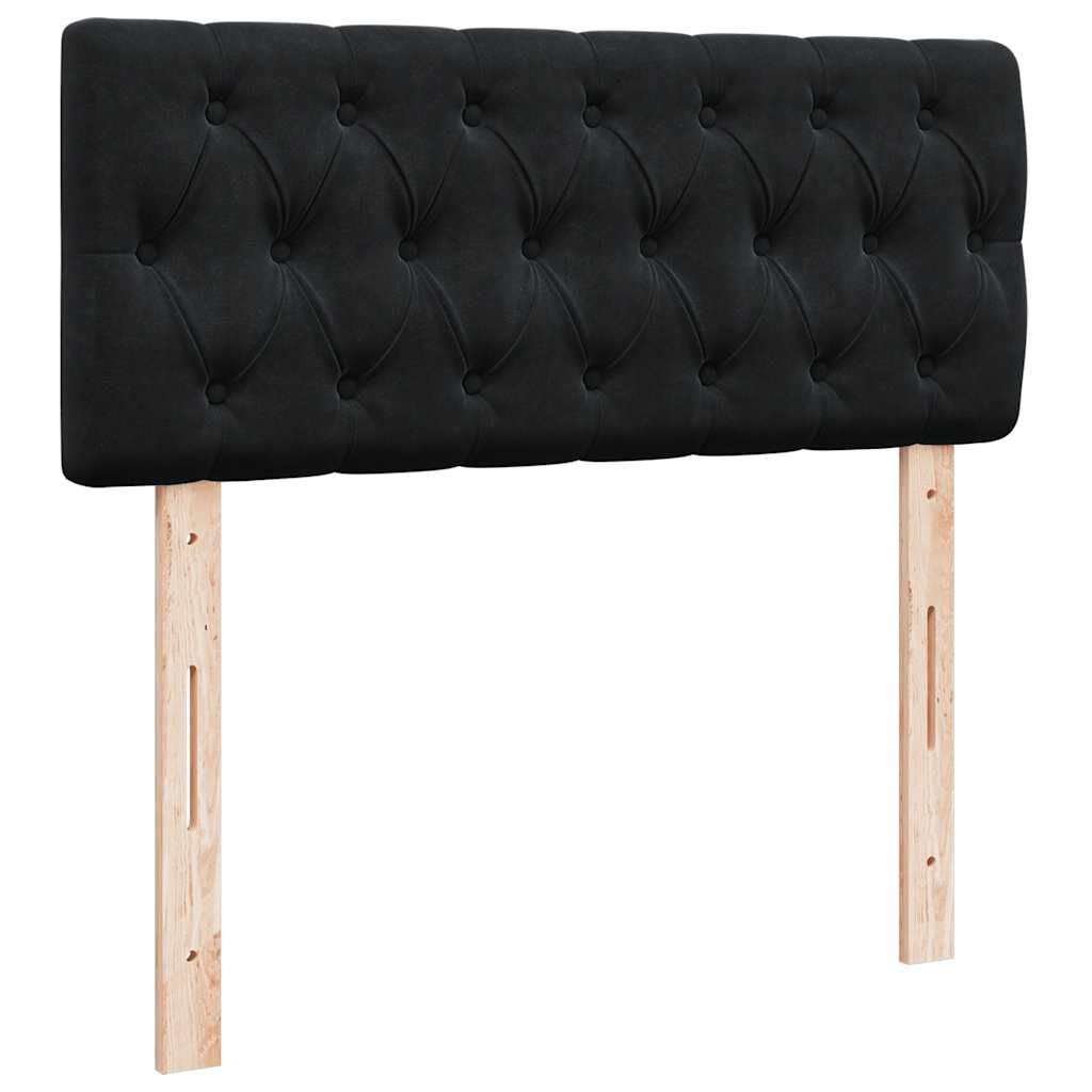 vidaXL Οθωμανικό κρεβάτι με στρώμα Μαύρο 120x200cm Velvet