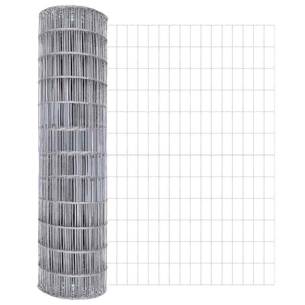 vidaXL Φράχτης Εuro Ασημί 1 x 10 m Χάλυβας με θερμή επιμετάλλωση