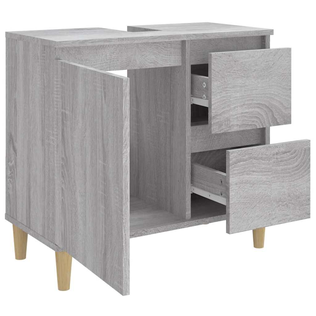 vidaXL Ντουλάπι Μπάνιου Γκρι Sonoma 65x33x60 εκ. Επεξεργασμένο Ξύλο