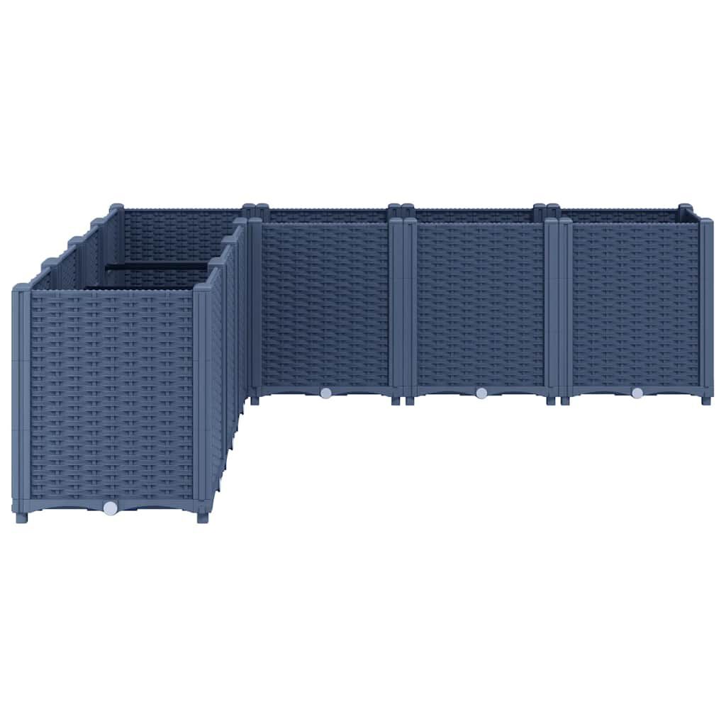 vidaXL Ζαρντινιέρα Κήπου Γκρι 160x160x53 εκ. Πολυπροπυλένιο
