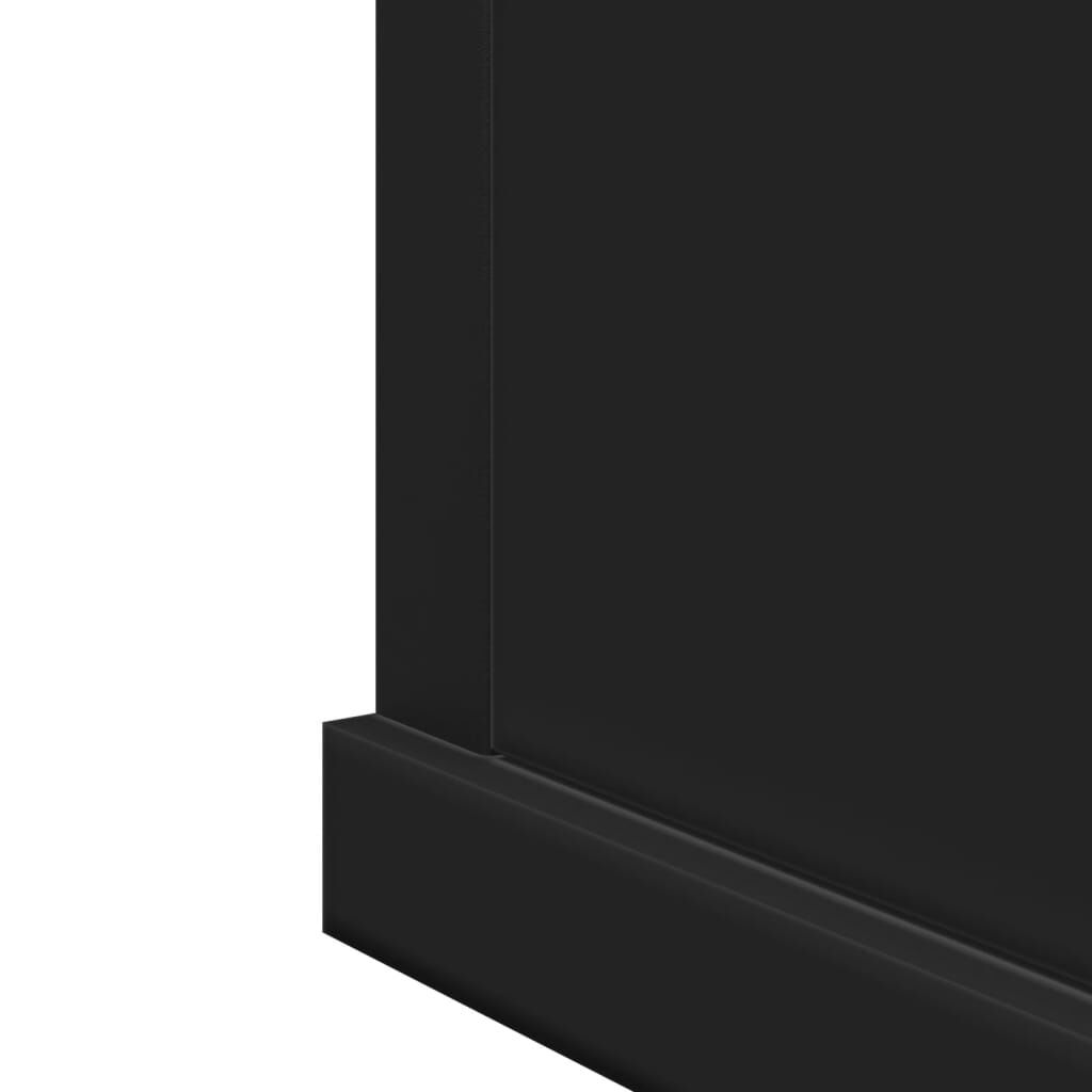 vidaXL Καθρέφτης Μπάνιου με Ντουλάπι Μαύρος 42x12x60 εκ. Επεξ. Ξύλο