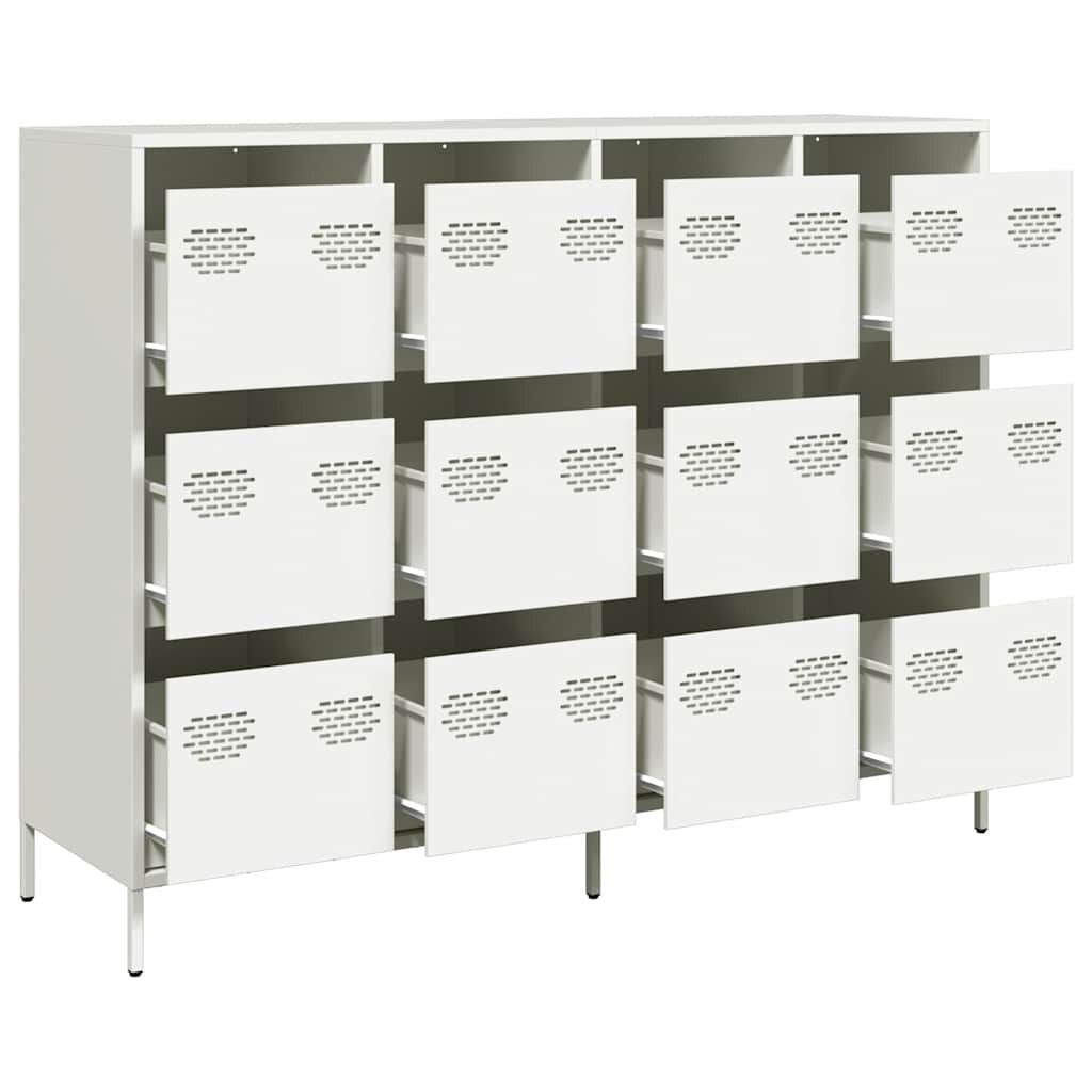 vidaXL Sideboard Λευκό 135x39x103,5 cm Ατσάλι ψυχρής έλασης