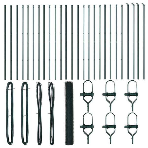 vidaXL Στύλος Περιφράξεων Πράσινο 50 x 1,4 μ (δικτυωτό 25 χλστ)