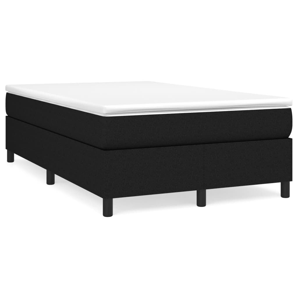 vidaXL Κρεβάτι Boxspring με Στρώμα Μαύρο 120x190 εκ. Υφασμάτινο
