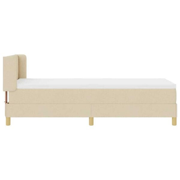 vidaXL Κρεβάτι με Ελατήρια με στρώμα Κρεμ 80 x 200 cm ύφασμα