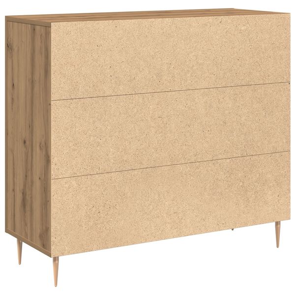 vidaXL Πλαϊνό γραφείο artisan δρυς 90 x 34 x 80 εκ. Επεξεργασμένο ξύλο