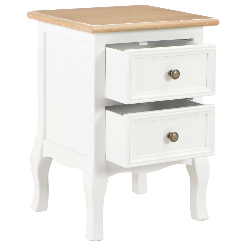 vidaXL Κομοδίνα 2 Τεμ. Λευκά 35 x 30 x 49 εκ. από MDF