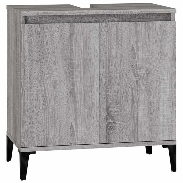 vidaXL Ντουλάπι Νιπτήρα Grey Sonoma 58 x 33 x 60 εκ. Επεξεργ. Ξύλο