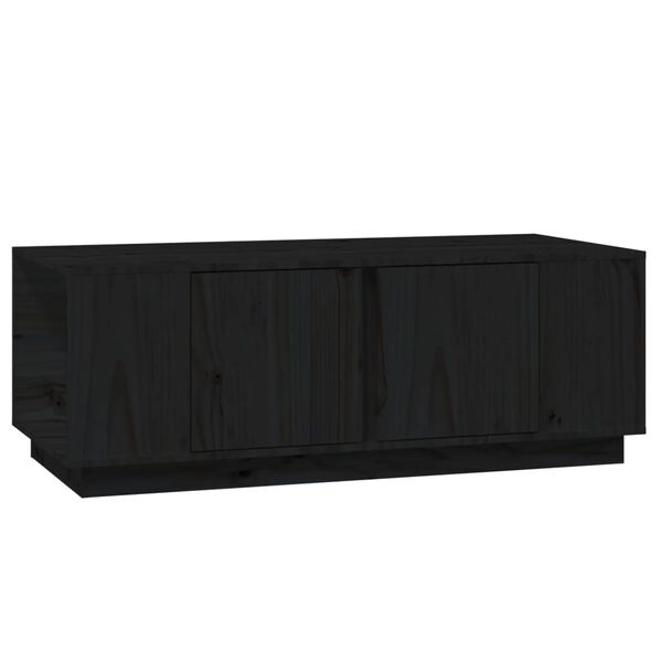 vidaXL Τραπεζάκι Σαλονιού Μαύρο 110 x 50 x 40 εκ από Μασίφ Ξύλο Πεύκου