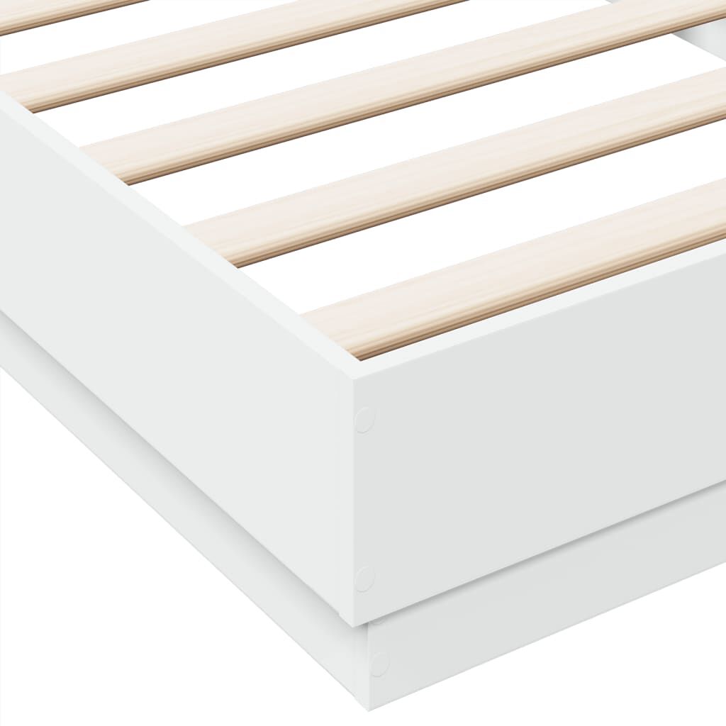 vidaXL Πλαίσιο Κρεβατιού με λυχνίες LED Λευκό 90 x 200 εκ.