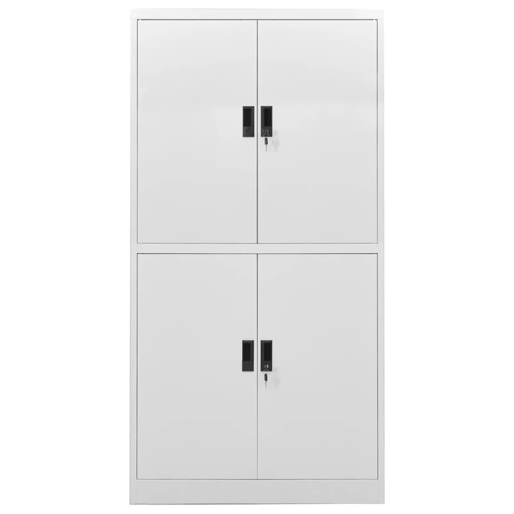 vidaXL Ντουλάπα Γραφείου 90 x 40 x 180 εκ. Ανοιχτό Γκρι Ατσάλινη