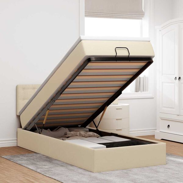 vidaXL &Omicron;&theta;&omega;&mu;&alpha;&nu;&iota;&kappa;ό &kappa;&rho;&epsilon;&beta;ά&tau;&iota; &mu;&epsilon; &sigma;&tau;&rho;ώ&mu;&alpha; Cream 80x200cm ύ&phi;&alpha;&sigma;&mu;&alpha;