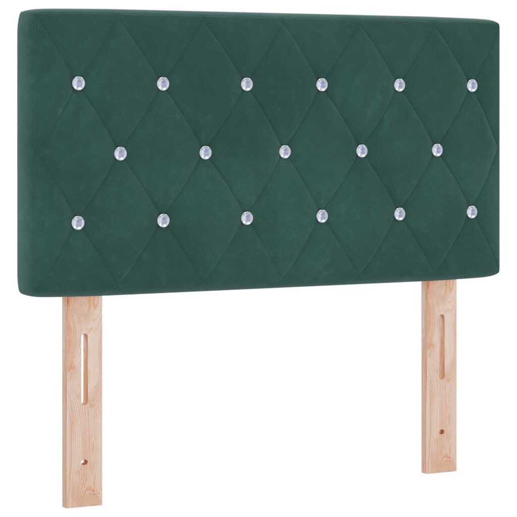 vidaXL Κρεβάτι Box Spring με Στρώμα Σκούρο Πράσινο 80x200 cm Βελούδο