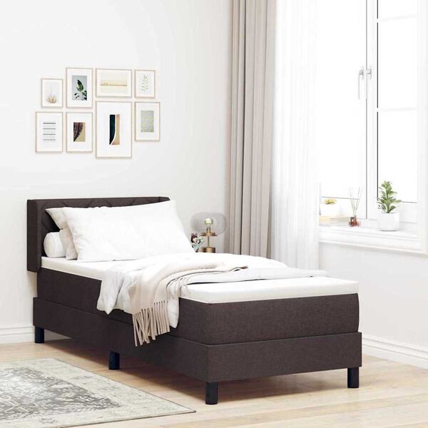 vidaXL Κρεβάτι box spring με στρώμα με στρώμα Σκούρο Καφέ 80 x 200 cm