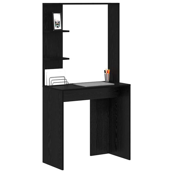 vidaXL Γραφείο Μαύρη Οξυά 78,5 x 37 x 154,5 εκ Επεξεργασμένο ξύλο