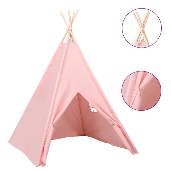 vidaXL &Sigma;&kappa;&eta;&nu;ή Teepee &Pi;&alpha;&iota;&delta;&iota;&kappa;ή &Rho;&omicron;&zeta; 120x120x150 &epsilon;&kappa;. Peach Skin &mu;&epsilon; &Sigma;ά&kappa;&omicron;