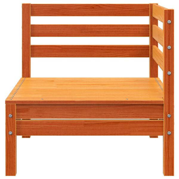 vidaXL Καναπές Κήπου Γωνιακός Καφέ Κεριού από Μασίφ Ξύλο Πεύκου