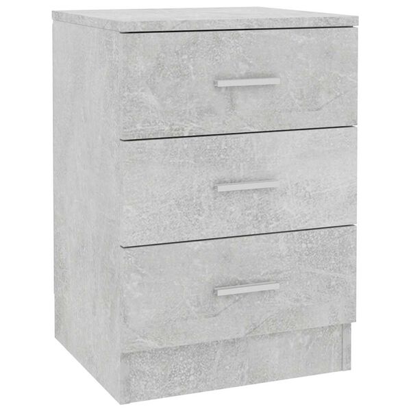 vidaXL Κομοδίνο Γκρι του Σκυροδέματος 38 x 35 x 56 εκ. από Επεξ. Ξύλο