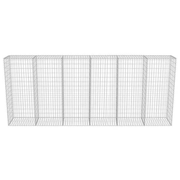 vidaXL Συρματοκιβώτιο Τοίχος 300x50x150 εκ. Γαλβαν.Χάλυβας + Καλύμματα