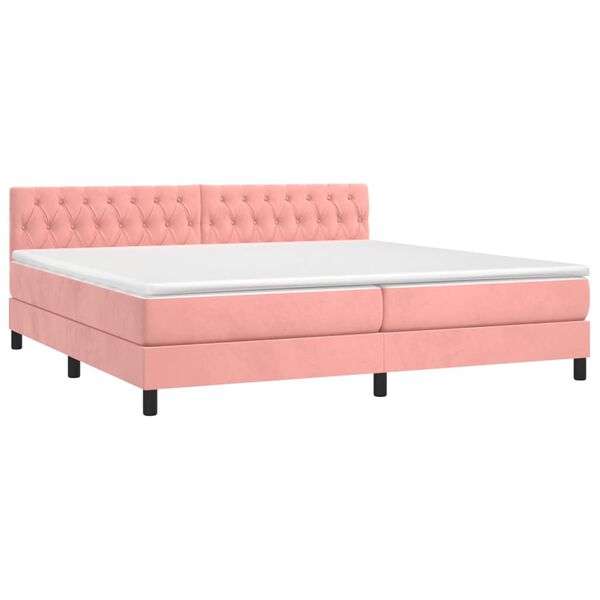 vidaXL &Kappa;&rho;&epsilon;&beta;ά&tau;&iota; Boxspring &mu;&epsilon; &Sigma;&tau;&rho;ώ&mu;&alpha; &Rho;&omicron;&zeta; 200x200 &epsilon;&kappa;. &Beta;&epsilon;&lambda;&omicron;ύ&delta;&iota;&nu;&omicron;