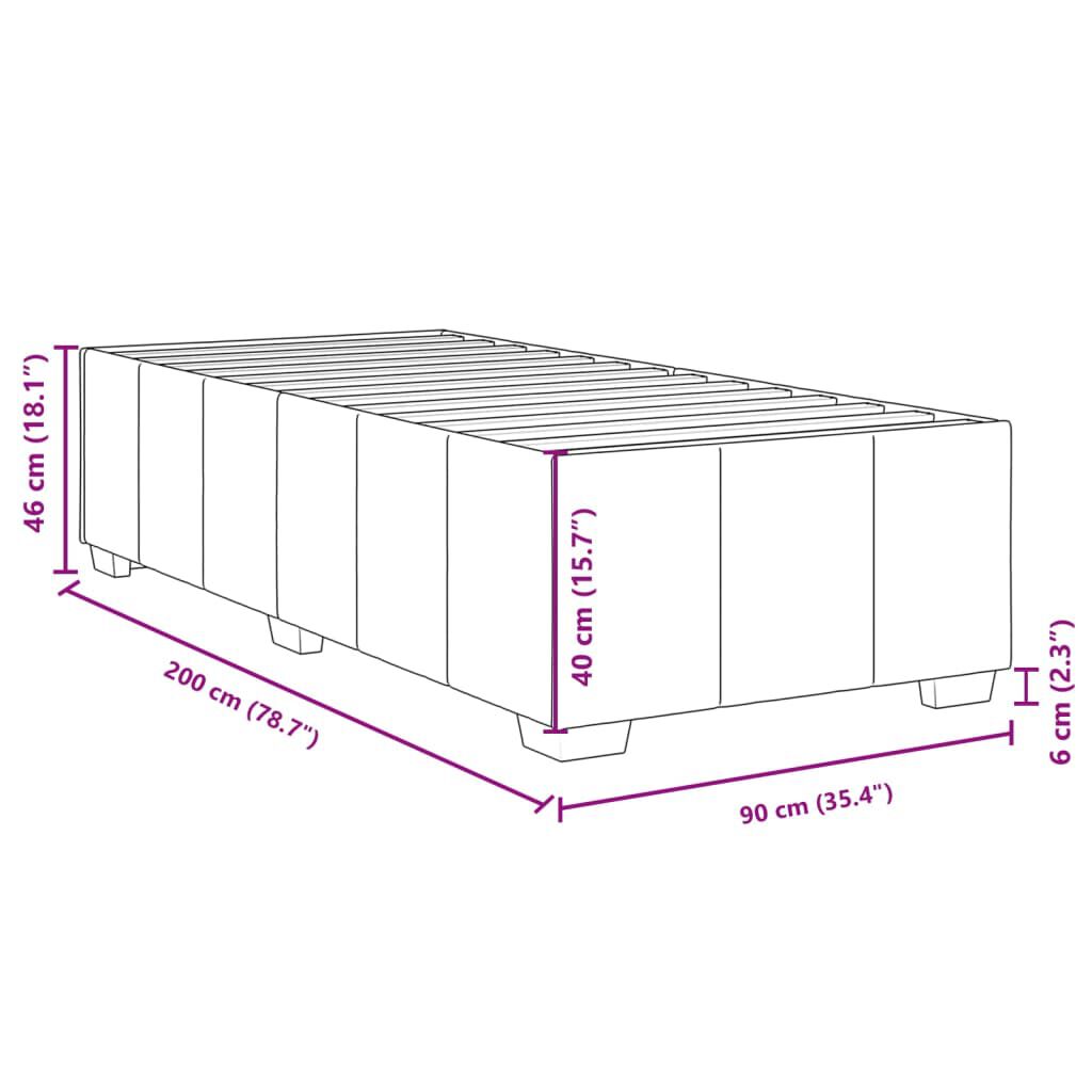 vidaXL Σκελετός Κρεβατιού Χωρίς Στρώμα Taupe 90x200 εκ. Υφασμάτινο