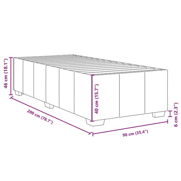 vidaXL Σκελετός Κρεβατιού Χωρίς Στρώμα Taupe 90x200 εκ. Υφασμάτινο