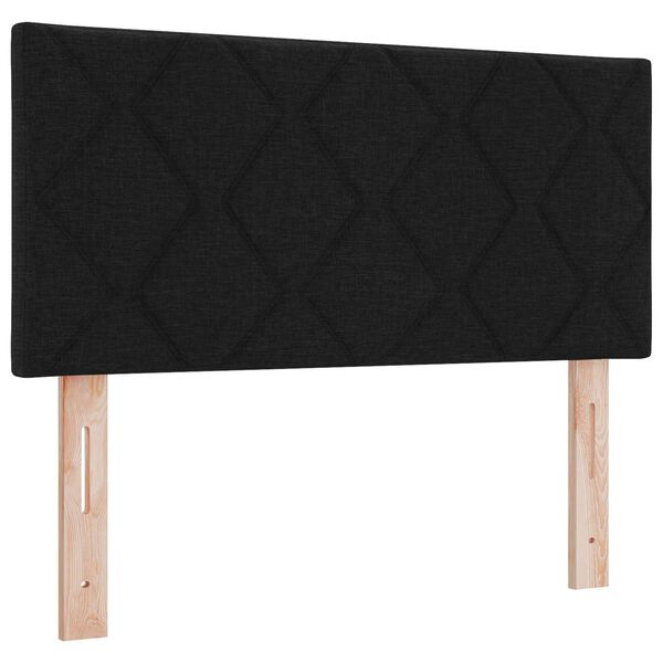 vidaXL Κρεβάτι box spring με στρώμα Μαύρο 100 x 200 cm ύφασμα