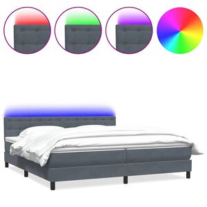 vidaXL &Kappa;&rho;&epsilon;&beta;ά&tau;&iota; Boxspring &mu;&epsilon; &Sigma;&tau;&rho;ώ&mu;&alpha; & LED &Sigma;&kappa;&omicron;ύ&rho;&omicron; &gamma;&kappa;&rho;&iota; 180x220 &epsilon;&kappa;. &Beta;&epsilon;&lambda;&omicron;ύ&delta;&iota;&nu;&omicron;