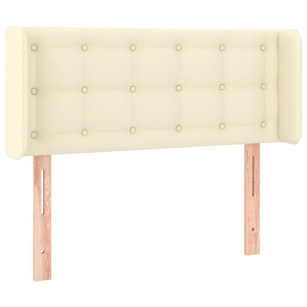 vidaXL Κεφαλάρι με Πτερύγια Κρεμ 83x16x78/88 εκ. Συνθετικό Δέρμα