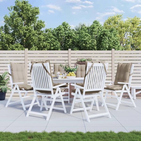 vidaXL Μαξιλάρια Καρέκλας με Πλάτη 6 τεμ. Taupe από Ύφασμα Oxford