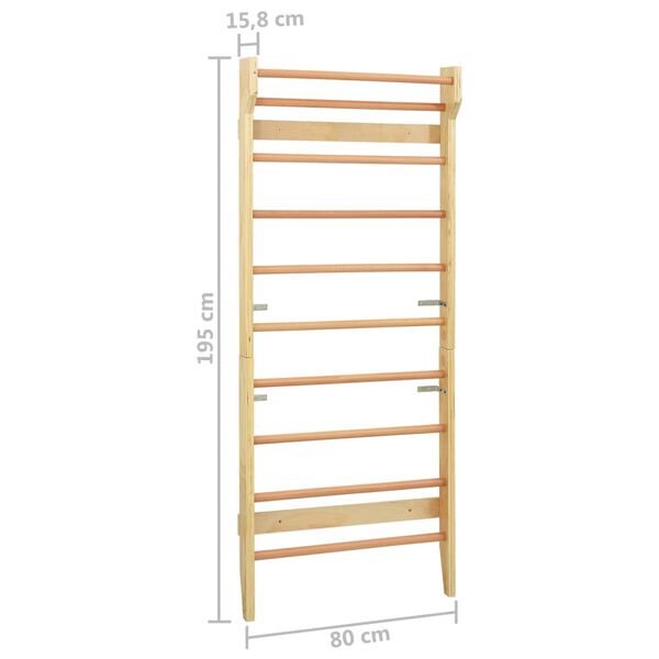 vidaXL Πολύζυγο Τοίχου 80 x 15,8 x 195 εκ. Ξύλινο