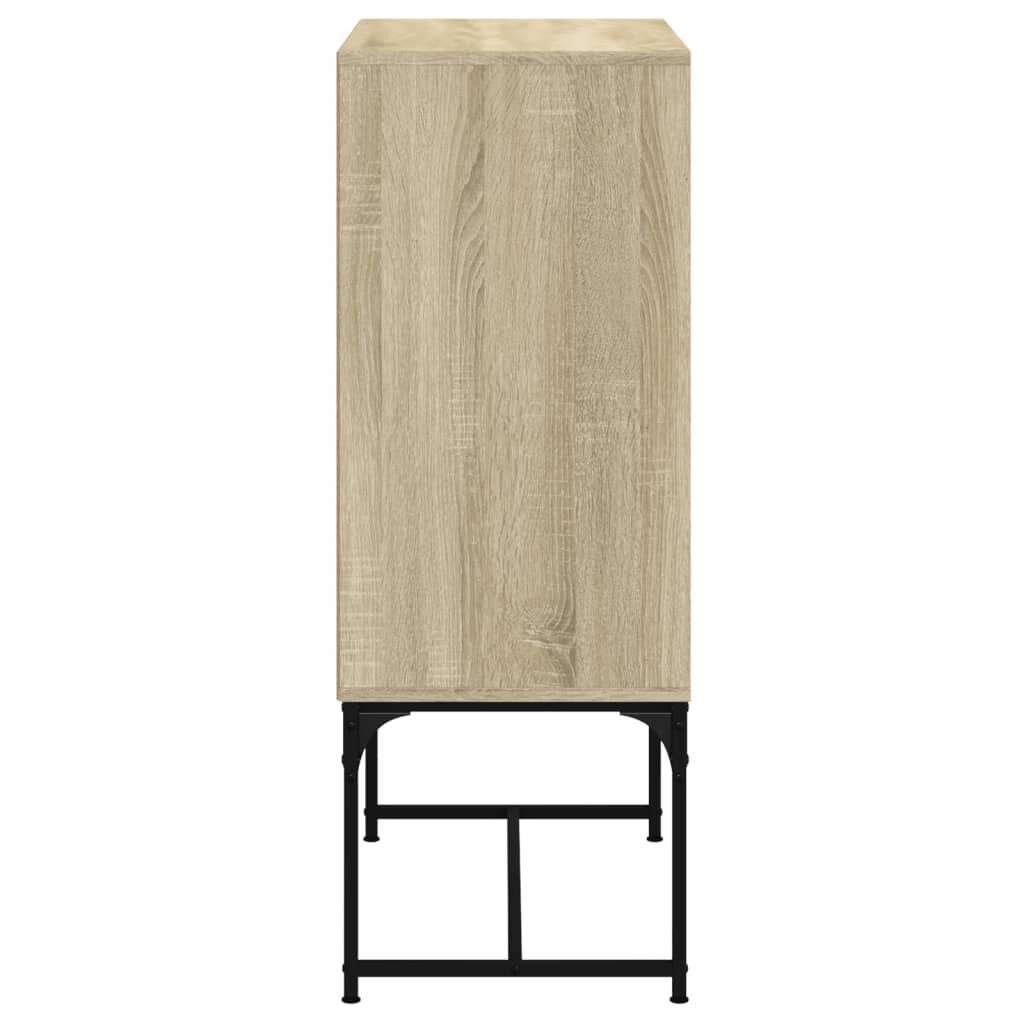 vidaXL Βοηθητικό Ντουλάπι Sonoma Δρυς 69x37x100 εκ. με Γυάλινες Πόρτες
