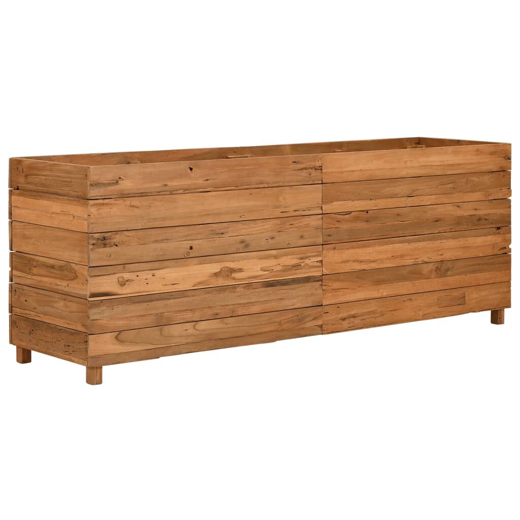vidaXL Ζαρντινιέρα Υπερυψωμένη 150x40x55 εκ. Ανακυκλ. Ξύλο Teak/Ατσάλι