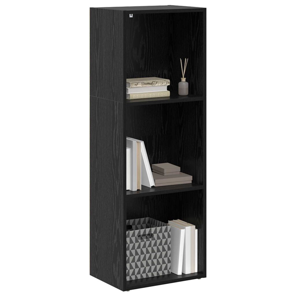 vidaXL Βιβλιοθήκη Μαύρη δρυς 40 x 30 x 114 εκ. Επεξεργασμένο ξύλο