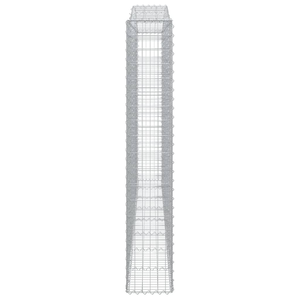 vidaXL Συρματοκιβώτια Τοξωτά 4 τεμ. 400x30x180/200 εκ. Γαλβαν. Ατσάλι